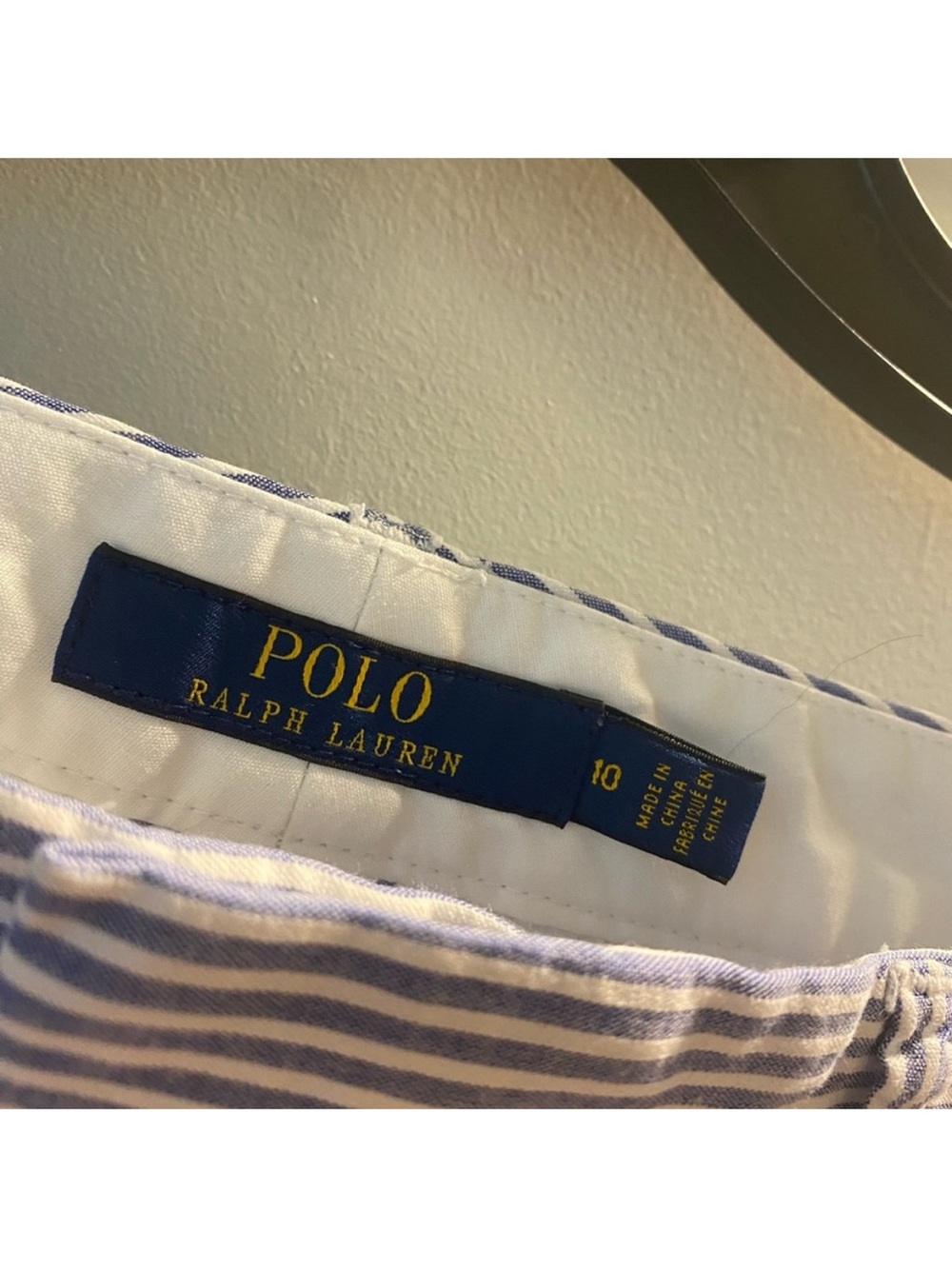 Polo by Ralph Lauren Blue and White Striped Pants